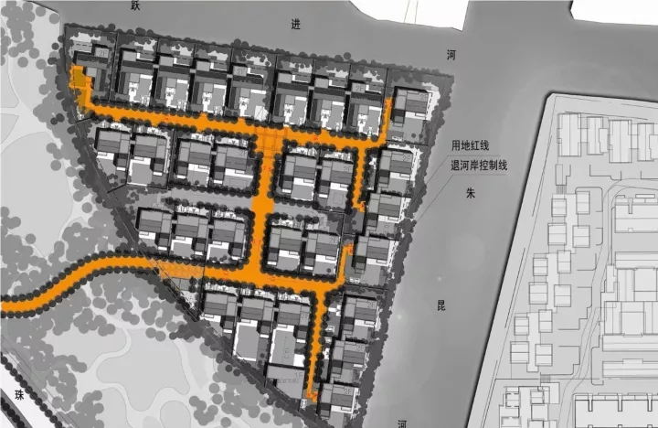 工字型路網(wǎng)造成的地塊中部進(jìn)深過(guò)大